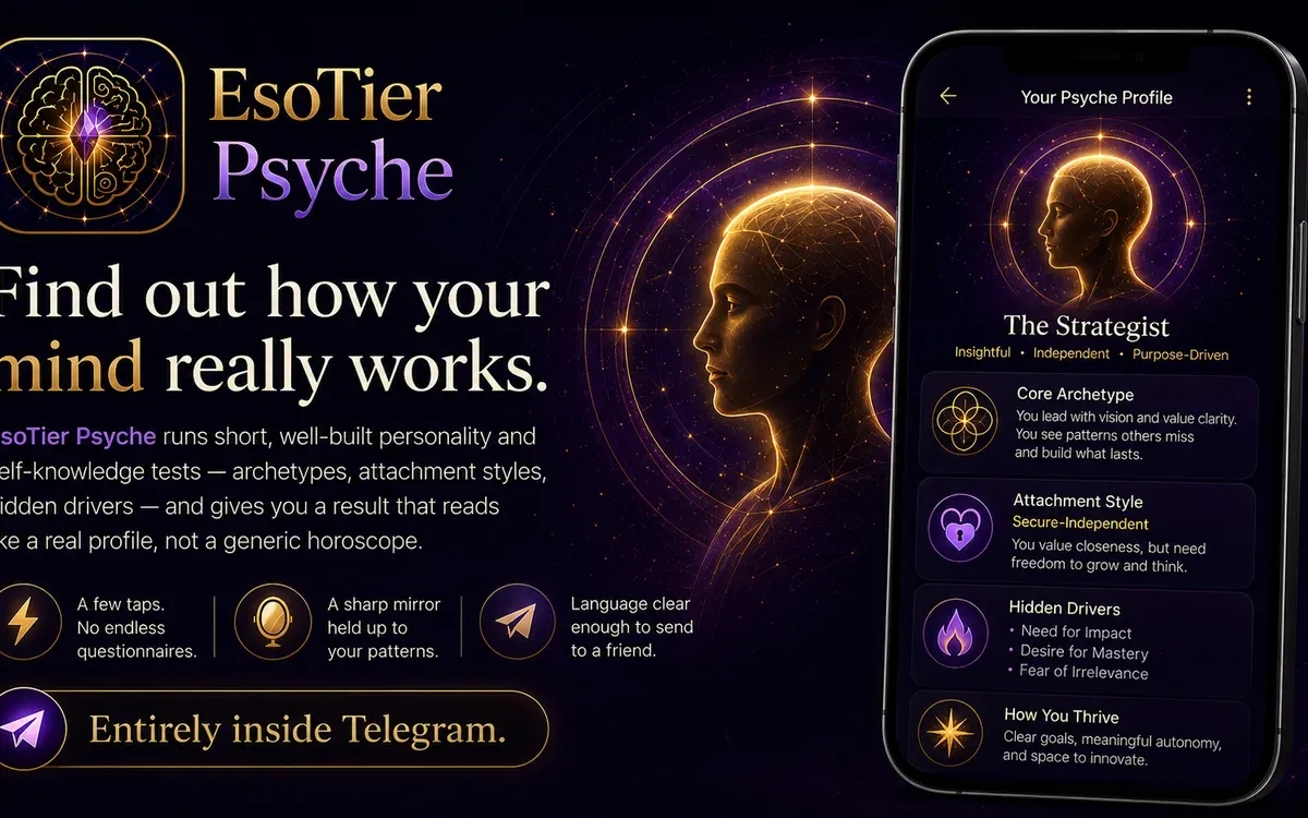 Psychology Tests Bot for Telegram (EN/ES/RU) cover